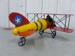 Nice Metal Art Airplane Mantle Decoration - 11" x 12"