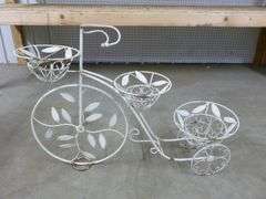 Bike Themed Rod Iron / Metal Planter Stand - 10" x 30" x 23" H