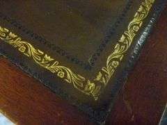 (2) Nice MCM Leather Top Wooden End Tables