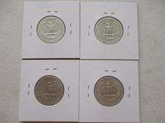 1941, 1942, 1943 & 1945-S Washington Silver Quarters