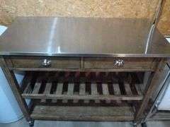 Nice Portable Laundry Room Work Table / with Stainless Top