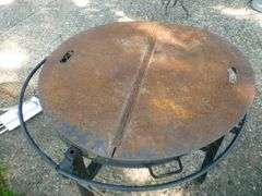 Large River Grille Wood / Charcoal Fire Pit / With Fire Pit Grill Assembly