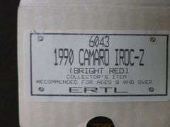New Collectible Ertl - 1990 Camaro Iroc-Z Dealer Promo Car No. 6043