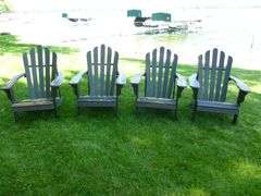 (4) Heavy Duty Wooden Adirondack Chairs