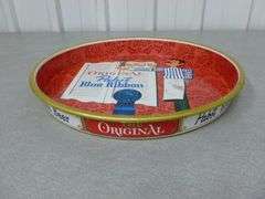 Vintage Pabst Blue Ribbon Metal Serving Tray - 13" Diameter