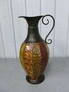 Large Modern Metal Floor Vase - 18.5" H