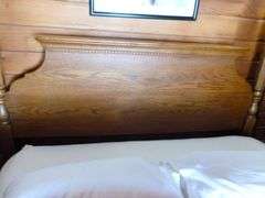 Nice Solid Wood Four Poster Queen/Full Platform Bed Frame - See Description