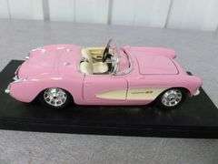 Collectible Bburago Pink Corvette - Die Cast Metal Car - 7" L