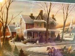 Beautiful Terry Redlin " Homeward Bound " Framed & Matted Print 19" x 25.5"