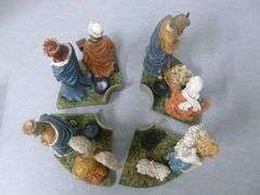 Nice Nativity Advent Candleholder Set - Molded Resin