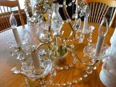 Beautiful Crystal Chandelier Style Hard Wired Light - 36" L