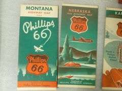 Group Of (6) Vintage Oil Company Road Maps / With Map Organizer Box