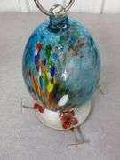 Art Glass Hummingbird Feeder - 10" H