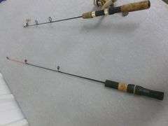 (2) Ice Fishing Jiggle Sticks / Includes An Open Face Combo