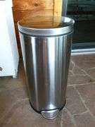 Simple Human Foot Operated Stainless Steel Kitchen Trash Can