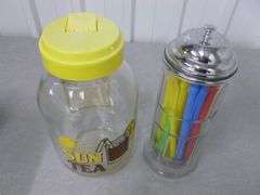 Sun Tea 1 Gallon Glass Jug - Table Craft Glass Straw Container