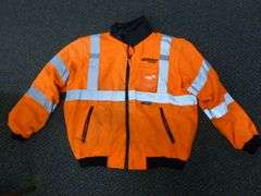 M-Safe Burlington Northern Railway Men's Reflective Work Jacket Size Large