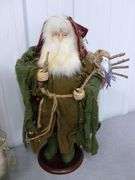 (2) Large Santa Mantle Decorations - 16" - 17" H