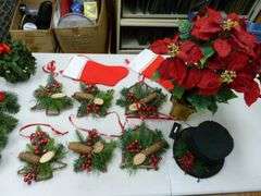 Group Of Nice Christmas Themed Artificial Plants - Related Items