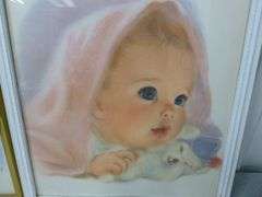 (2) Vintage Charmin / Northern Baby / Girl Framed Pictures
