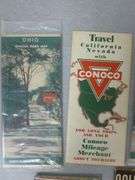Group Of (7) Vintage Road Maps - Includes Oil Company