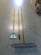 Push Broom - Steel Head Mop Handle / Wooden Shovel Handle