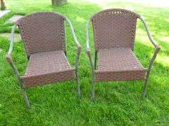(2) Metal Framed Patio Chairs
