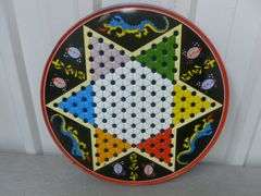 Vintage Ohio Art Metal Chinese Checker Board - No Pieces - Japan