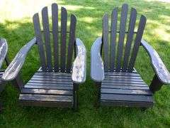 (4) Heavy Duty Wooden Adirondack Chairs