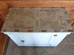 Vintage Ceramic Tiled Top Wooden Cabinet