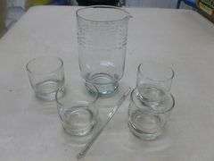 (5) Piece Glass Liquor Set