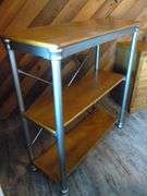 Nice Solid Wood / Metal Framed Display Shelf