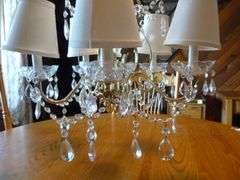 Beautiful Crystal Chandelier Style Hard Wired Light - 36" L