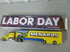 Collectible John Menard - Labor Day Semi Truck & Trailer - 14" L - Denver Die Cast Truck - 4.5" L