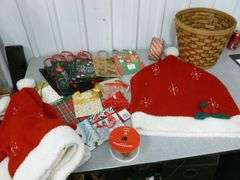 Group Of Christmas Decor / St. Nick Sacks / Gift Bags