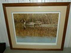 Beautiful Large Gary Wonose " Reflections Pintails " Signed & Numbered Framed and Matted Print