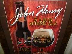 Cold Spring Brewing Co. - John Henry Framed & Matted Beer Sign - 18.5" x 24.5"