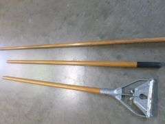 Push Broom - Steel Head Mop Handle / Wooden Shovel Handle