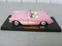 Collectible Bburago Pink Corvette - Die Cast Metal Car - 7" L