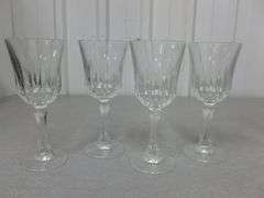 (4) Piece Fancy Glass Stemware Set
