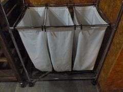 Portable 3-Bin Laundry Room Rack