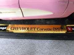 Collectible Bburago Pink Corvette - Die Cast Metal Car - 7" L