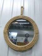 Nice Burlap Rope Wrapped Wall Mirror - 16.5" Diameter