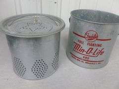 Frabill's Min-O-Life 480 Galvanized Steel Minnow Bucket - Nice