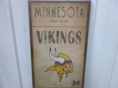Collectible Minnesota Vikings Canvas Sign - 12" x 26"