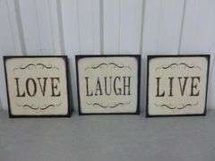 (3) Piece Heavy Gauge Metal Sign Set - 10" x 10"
