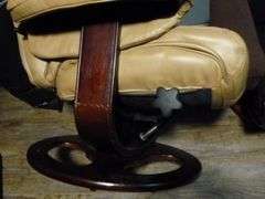 Lane - Tan Leather Swivel Reclining Chair With Ottoman