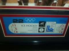 Collectible ' 1980 Miracle On Ice ' US vs Russia Olympic Hockey With Original Ticket Stub