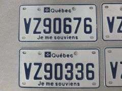 (4) Quebec License Plates