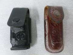 (2) Pocket Knives - Old Timer - Multi Blade / (2) Leather Knife Sheaths